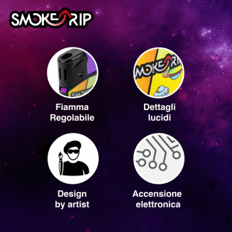 SmokeTrip Large Accendini Elettronici Grandi Fantasia Skull Leaves - Serie da 5 Accendini