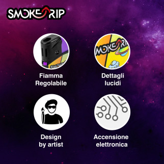 SmokeTrip Large Accendini Elettronici Grandi Fantasia Skull Leaves - Serie da 5 Accendini