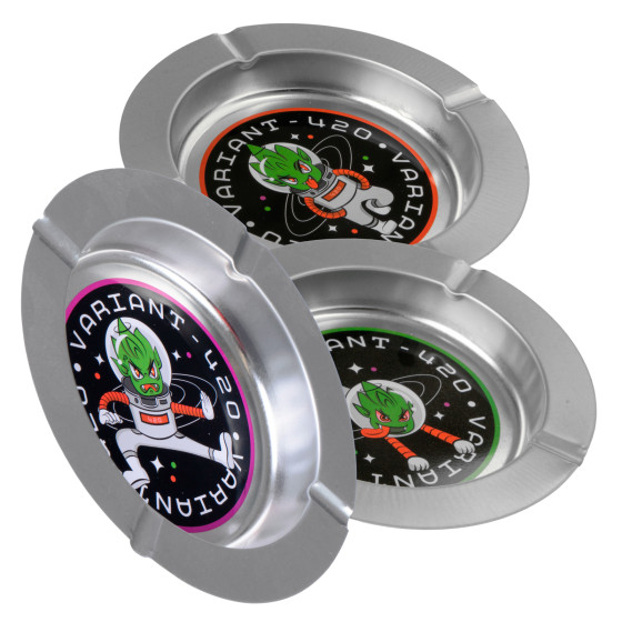 Posacenere Rotondo in Metallo con Fantasia Variant-420 Posacenere Rotondo in Metallo con Fantasia Variant-420