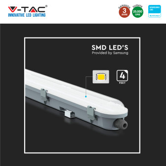 V-Tac VT-120036 Tubo LED Plafoniera 36W Lampadina Chip Samsung
