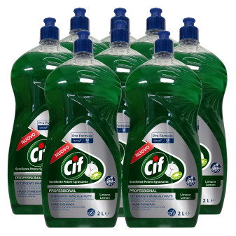 Cif Professional Detergente Manuale Piatti Detersivo Liquido Profumo Limone - 8 Flaconi da 2 Litri