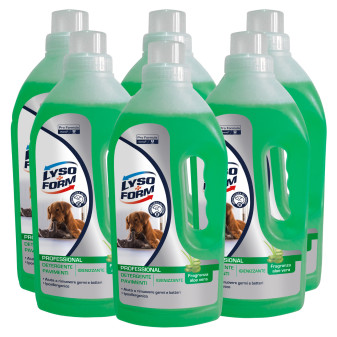 Lysoform Professional Detergente Pavimenti Igienizzante Profumo Aloe Vera - 6 Flaconi da 1 Litro