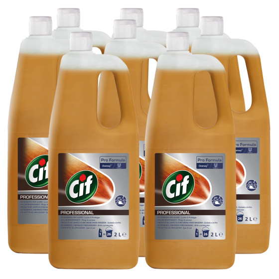 Cif Professional Detergente per Superfici in Legno - 8 Flaconi da 2 Litri Cif Professional Detergente per Superfici in Legno - 8 Flaconi da 2 Litri