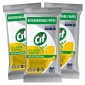 Cif Professional Clean &amp; Shine Salviette Detergenti Igienizzanti Biodegradabili Profumo Limone - 3 Confezioni da 100 Salviette