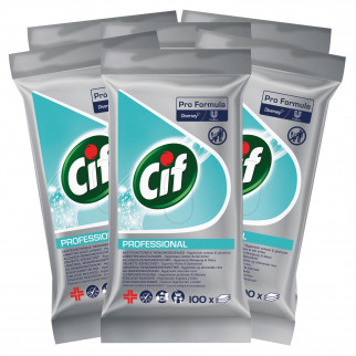Cif Professional Salviette Multiuso Igienizzanti - 6 Confezioni da 100 Salviette