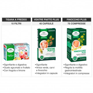 L'Angelica Kit Ventre Piatto con Tisana a Freddo Sgonfiante e Integratori Finocchio - Confezione da