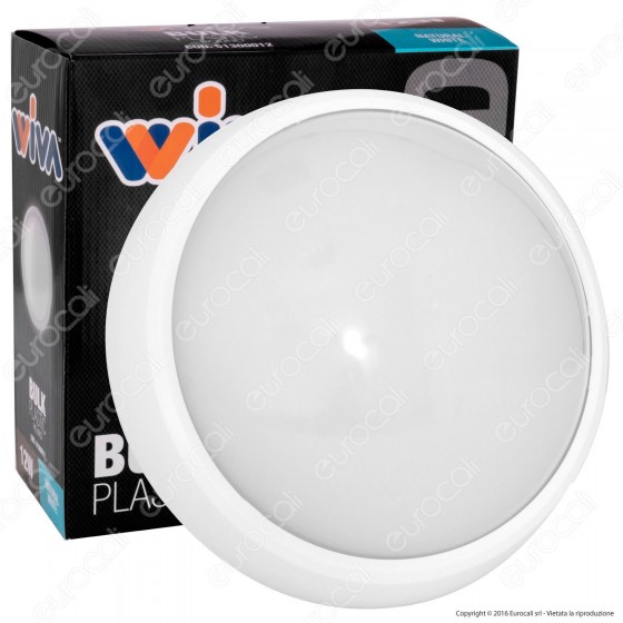 Wiva Plafoniera LED 17W mod. BULK Bianca Forma Circolare IP65 con Wiva Plafoniera LED 17W mod. BULK Bianca Forma Circolare IP65 con