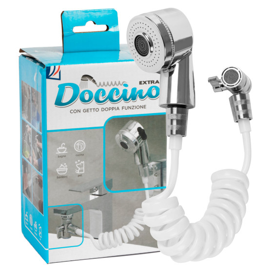 Intergross Doccino Extra con Getto Doppia Funzione e Tubo a Spirale da 1.5 metri Intergross Doccino Extra con Getto Doppia Funzione e Tubo a Spirale da 1.5 metri