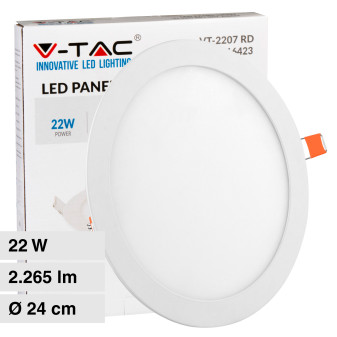 V-Tac VT-2207 Pannello LED Rotondo 22W SMD da Incasso con