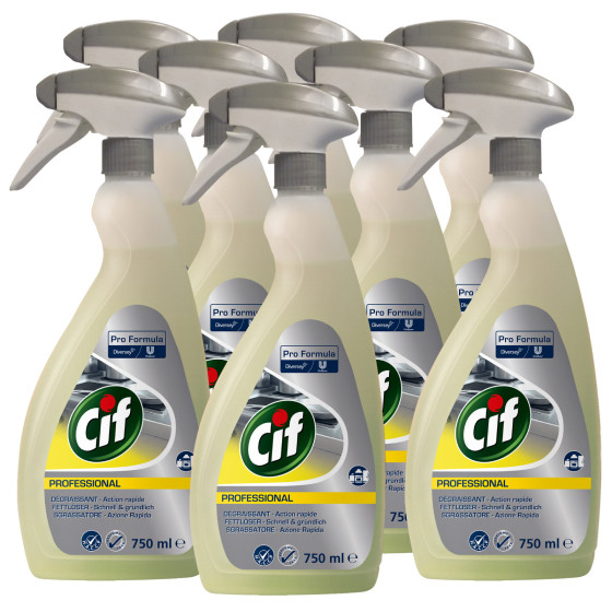 Cif Professional Sgrassatore Spray Azione Rapida per Cucina - 8 Flaconi da 750ml Cif Professional Sgrassatore Spray Azione Rapida per Cucina - 8 Flaconi da 750ml
