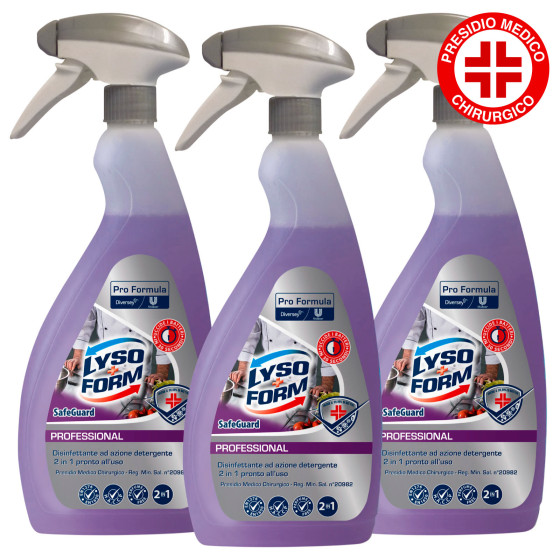 Lysoform Professional Safeguard Spray Disinfettante Detergente 2in1 Presidio Medico Chirurgico - 3 Lysoform Professional Safeguard Spray Disinfettante Detergente 2in1 Presidio Medico Chirurgico - 3