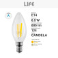 Immagine 4 - Life Lampadina LED E14 Filament 6.5W Candle C35 Candela in