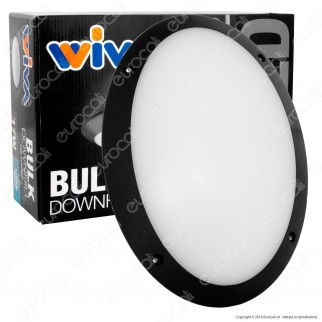 Wiva Plafoniera LED 17W mod. BULK-Downhill Nera Forma Ovale IP54 -
