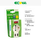 Immagine 2 - Ecova Multipresa Adattatore 1 Presa Schuko 10/16A 2P+T 2 Prese 10/16A 2P+T 2 Porte USB A con Spina