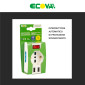 Immagine 3 - Ecova Multipresa Adattatore 1 Presa Schuko 10/16A 2P+T 2 Prese 10/16A 2P+T Porta USB A e Type-C con