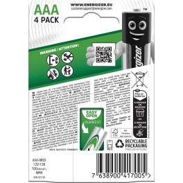 Energizer Accu Recharge Power Plus HR03 Mini Stilo AAA Micro 1.2V
