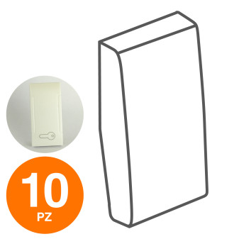 MAPAM Cover Pulsante Apertura ART Bianco - Confezione 10pz - mod. 873B - Compatibile con BTicino