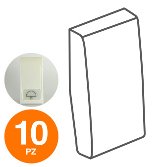 MAPAM Cover Pulsante Campanello ART Bianco - Confezione 10pz - mod. 872B - Compatibile con BTicino