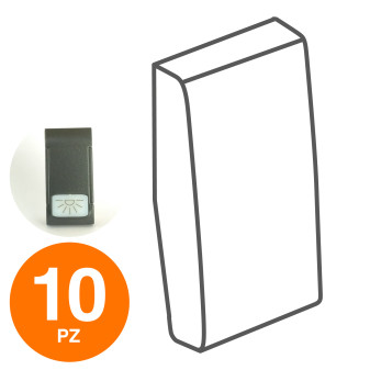 MAPAM Cover Pulsante Luce ART Nero - Confezione 10pz - mod. 871N - Compatibile con BTicino LIVING