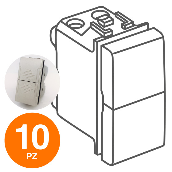 MAPAM Doppio Pulsante (10A-250V) ART Alluminio - Confezione 10pz - mod. 827A - Compatibile con MAPAM Doppio Pulsante (10A-250V) ART Alluminio - Confezione 10pz - mod. 827A - Compatibile con