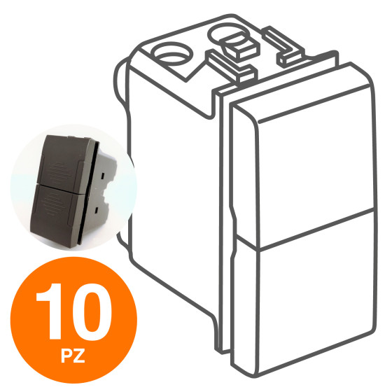 MAPAM Doppio Pulsante (10A-250V) ART Nero - Confezione 10pz - mod. 827N - Compatibile con BTicino MAPAM Doppio Pulsante (10A-250V) ART Nero - Confezione 10pz - mod. 827N - Compatibile con BTicino