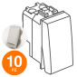 MAPAM Interruttore Unipolare (16A-250V) ART Alluminio - Confezione 10pz - mod. 801A - Compatibile con BTicino LIVING