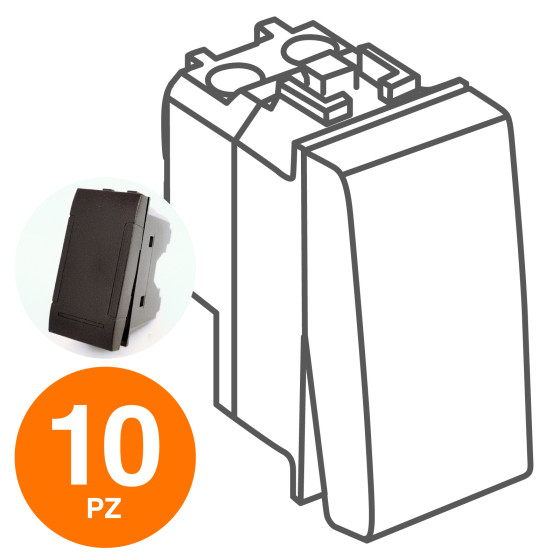 MAPAM Interruttore Unipolare (16A-250V) ART Nero - Confezione 10pz - mod. 801N - Compatibile con MAPAM Interruttore Unipolare (16A-250V) ART Nero - Confezione 10pz - mod. 801N - Compatibile con
