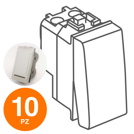MAPAM Invertitore Unipolare (16A-250V) ART Alluminio - Confezione 10pz - mod. 804A - Compatibile MAPAM Invertitore Unipolare (16A-250V) ART Alluminio - Confezione 10pz - mod. 804A - Compatibile