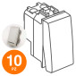 MAPAM Pulsante Unipolare (10A-250V) ART Alluminio - Confezione 10pz - mod. 805A - Compatibile con BTicino LIVING