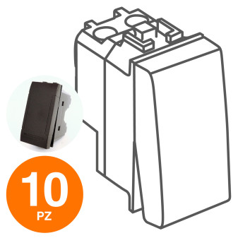 MAPAM Pulsante Unipolare (10A-250V) ART Nero - Confezione 10pz - mod. 805N - Compatibile con