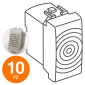 MAPAM Suoneria (6A-220V) ART Alluminio - Confezione 10pz - mod. 824A - Compatibile con BTicino LIVING