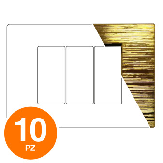 MAPAM Placca Tecnopolimero Spazzolato ART 3P Oro - Confezione 10pz - mod. 8003SL-5 - Compatibile