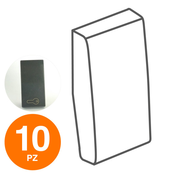MAPAM Cover Pulsante Apertura GEM Nero - Confezione 10pz - mod. 673N - Compatibile con Vimar PLANA MAPAM Cover Pulsante Apertura GEM Nero - Confezione 10pz - mod. 673N - Compatibile con Vimar PLANA