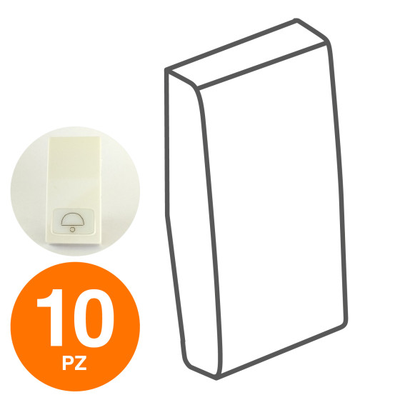 MAPAM Cover Pulsante Campanello GEM Bianco - Confezione 10pz - mod. 672B -  Compatibile con Vimar PLANA