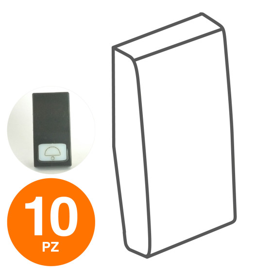 MAPAM Cover Pulsante Campanello GEM Nero - Confezione 10pz - mod. 672N - Compatibile con Vimar PLANA MAPAM Cover Pulsante Campanello GEM Nero - Confezione 10pz - mod. 672N - Compatibile con Vimar PLANA
