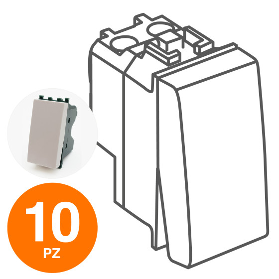 MAPAM Deviatore Unipolare (16A-250V) GEM Bianco - Confezione 10pz - mod. 603B - Compatibile con MAPAM Deviatore Unipolare (16A-250V) GEM Bianco - Confezione 10pz - mod. 603B - Compatibile con