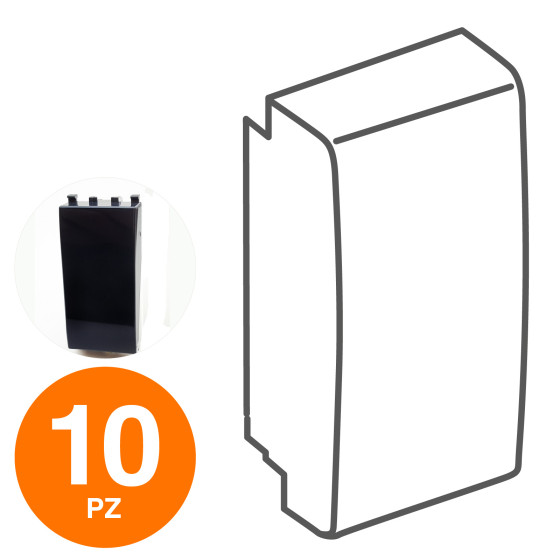 MAPAM Falso Polo GEM Nero - Confezione 10pz - mod. 60000N - Compatibile con Vimar PLANA MAPAM Falso Polo GEM Nero - Confezione 10pz - mod. 60000N - Compatibile con Vimar PLANA