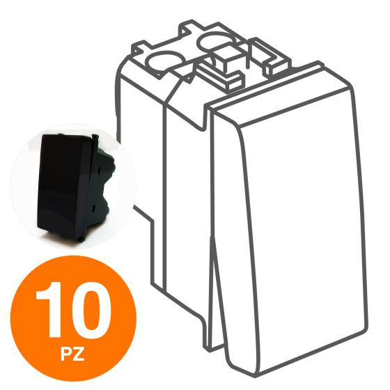 MAPAM Interruttore (16A-250V) GEM Nero - Confezione 10pz - mod. 601N - Compatibile con Vimar PLANA MAPAM Interruttore (16A-250V) GEM Nero - Confezione 10pz - mod. 601N - Compatibile con Vimar PLANA