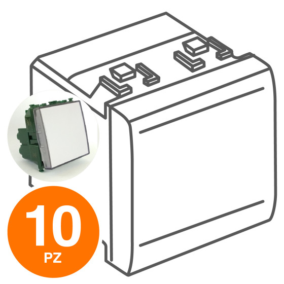 MAPAM Interruttore Campanello GEM Chiaro - Confezione 10pz - mod. 691-1 - Compatibile con Vimar MAPAM Interruttore Campanello GEM Chiaro - Confezione 10pz - mod. 691-1 - Compatibile con Vimar