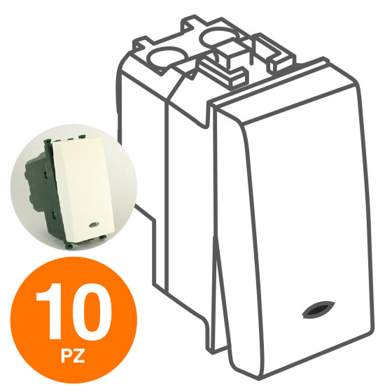 MAPAM Invertitore Spia (16A-250V) GEM Bianco - Confezione 10pz - mod. 664B - Compatibile con Vimar MAPAM Invertitore Spia (16A-250V) GEM Bianco - Confezione 10pz - mod. 664B - Compatibile con Vimar