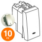 MAPAM Pulsante Spia (10A-250V) GEM Alluminio - Confezione 10pz - mod. 665A - Compatibile con Vimar PLANA