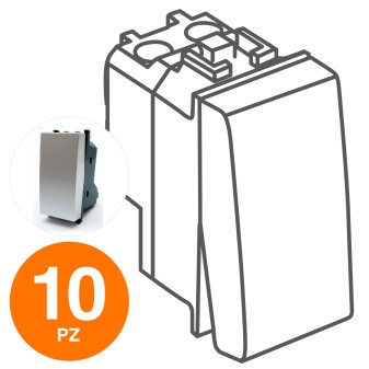 MAPAM Pulsante Unipolare (10A-250V) GEM Alluminio - Confezione 10pz - mod. 605A - Compatibile con