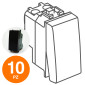 MAPAM Pulsante Unipolare (10A-250V) GEM Nero - Confezione 10pz - mod. 605N - Compatibile con Vimar PLANA