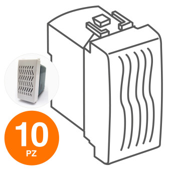 MAPAM Ronzatore (6A-220V) GEM Bianco - Confezione 10pz - mod. 628B - Compatibile con Vimar PLANA