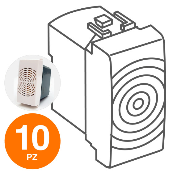 MAPAM Suoneria (6A-220V) GEM Bianco - Confezione 10pz - mod. 624B - Compatibile con Vimar PLANA MAPAM Suoneria (6A-220V) GEM Bianco - Confezione 10pz - mod. 624B - Compatibile con Vimar PLANA