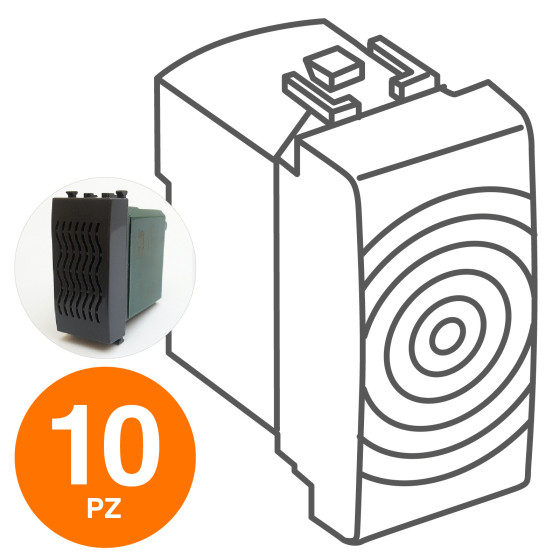 MAPAM Suoneria (6A-220V) GEM Nero - Confezione 10pz - mod. 624N - Compatibile con Vimar PLANA MAPAM Suoneria (6A-220V) GEM Nero - Confezione 10pz - mod. 624N - Compatibile con Vimar PLANA