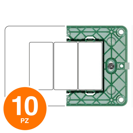 MAPAM Supporto GEM 3P - Confezione 10pz - mod. Z6003 - Compatibile con Vimar PLANA MAPAM Supporto GEM 3P - Confezione 10pz - mod. Z6003 - Compatibile con Vimar PLANA