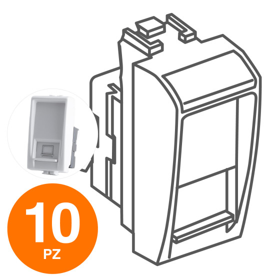 MAPAM Connettore Rete Rj45 8 Pin Utp 5E JOY Bianco - Confezione 10pz - mod. 527B - Compatibile con MAPAM Connettore Rete Rj45 8 Pin Utp 5E JOY Bianco - Confezione 10pz - mod. 527B - Compatibile con