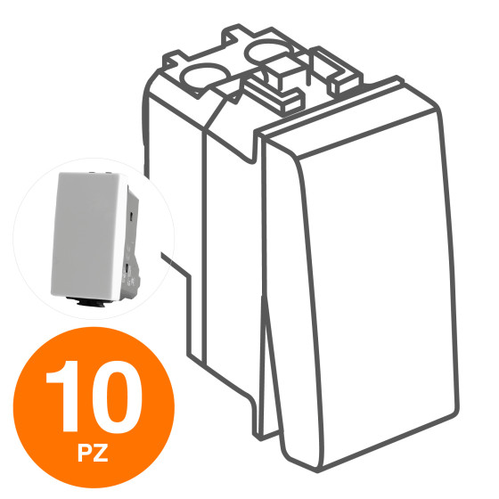 MAPAM Deviatore Unipolare (16A-250V) JOY Bianco - Confezione 10pz - mod. 503B - Compatibile con MAPAM Deviatore Unipolare (16A-250V) JOY Bianco - Confezione 10pz - mod. 503B - Compatibile con