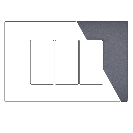 MAPAM Placca Metallo VIP 3P Antracite - mod. CBM7003-5 - Compatibile con BTicino AIR MAPAM Placca Metallo VIP 3P Antracite - mod. CBM7003-5 - Compatibile con BTicino AIR